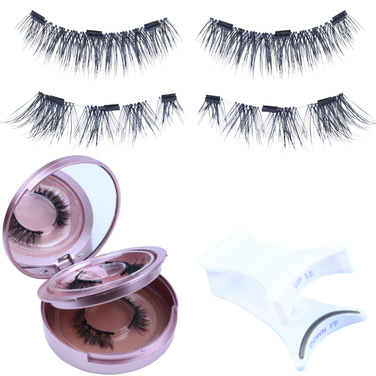 Laubess cils magnetiques ensemble-kit : application rapide sans colle pour un regard naturel.
