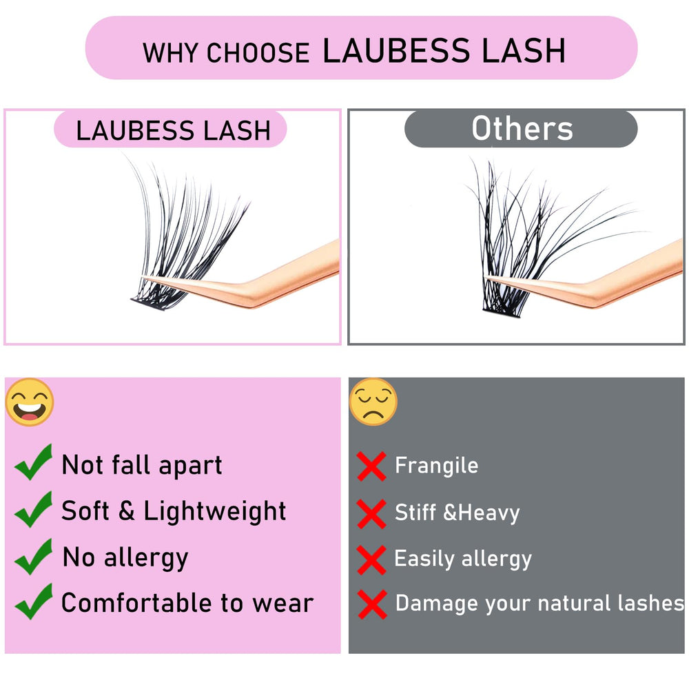 LAUBESS LASH bande douce sans noeud pour un port confortable.