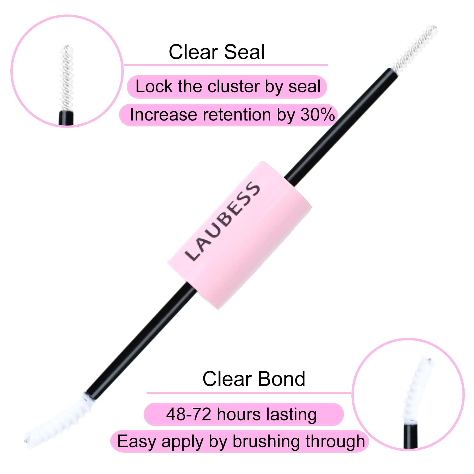 Laubess Lash Bond & Seal application – fini clair et application fluide.