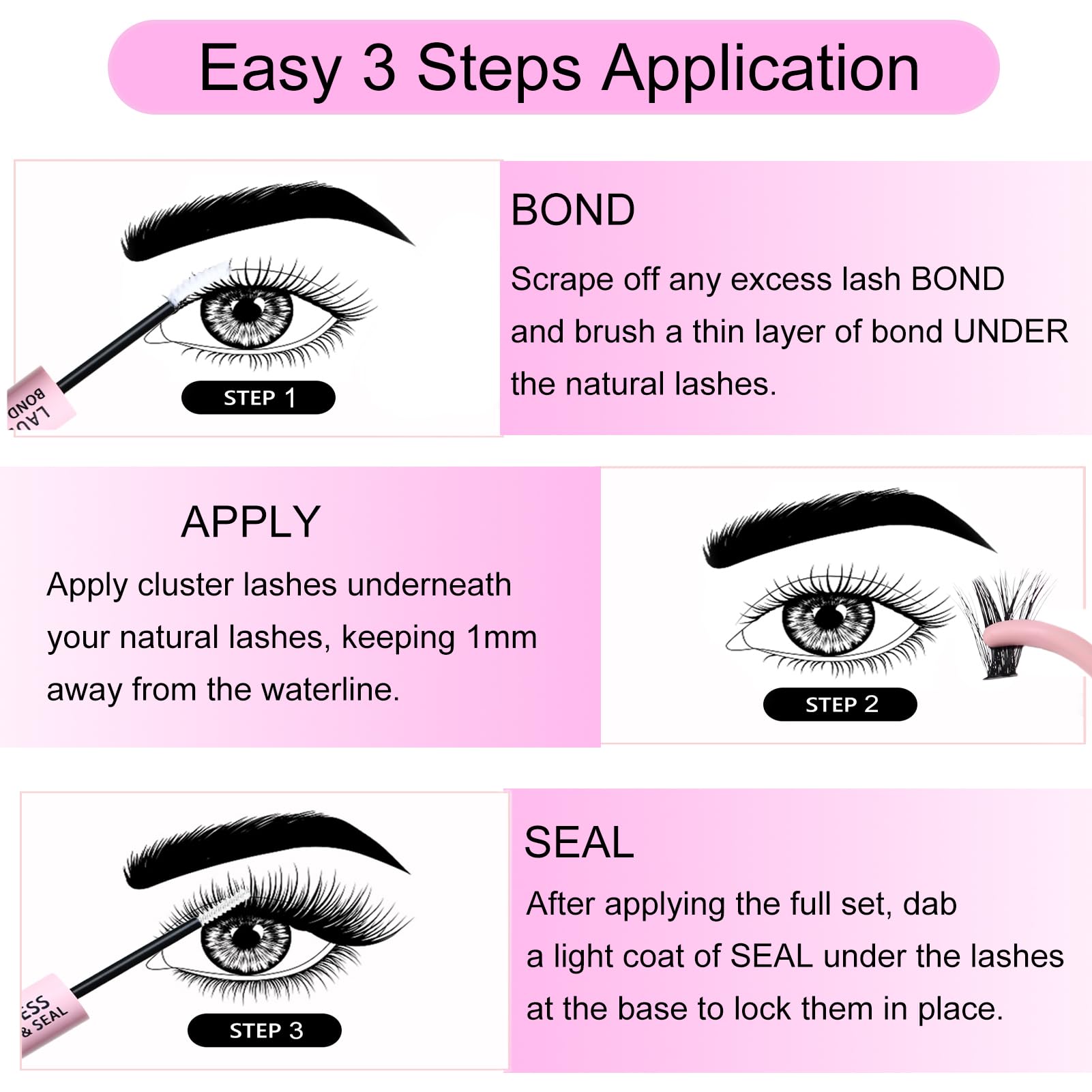 Laubess Lash Bond & Seal impermeable – tenue résistante à l'eau.