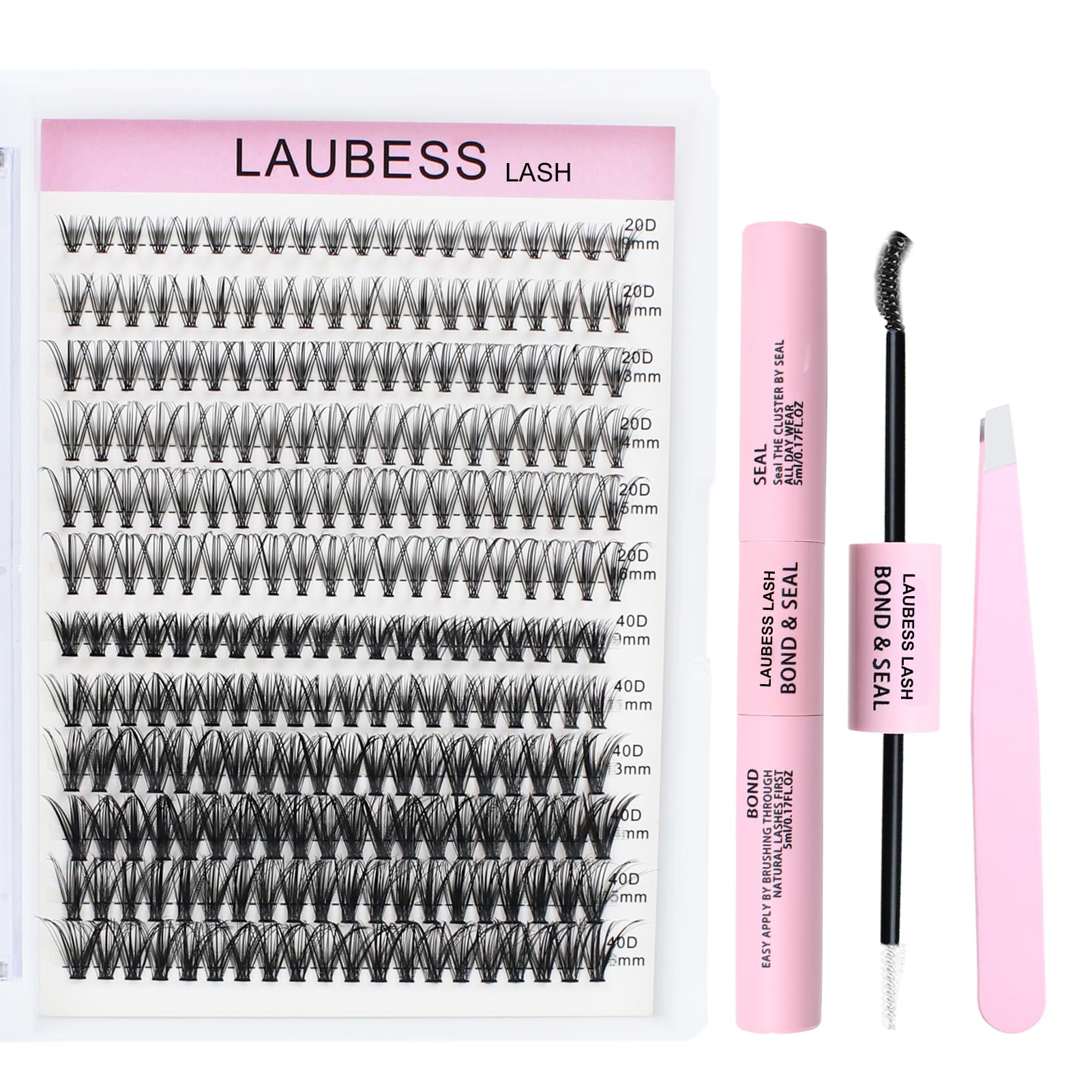 LAUBESS LASH clusters 20D/40D sur plateau, volume rapide et naturel