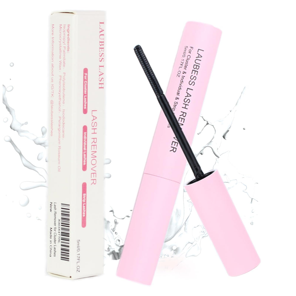 Démaquillant LAUBESS LASH, bouteille 5 ml, dissolution rapide des extensions en toute sécurité.