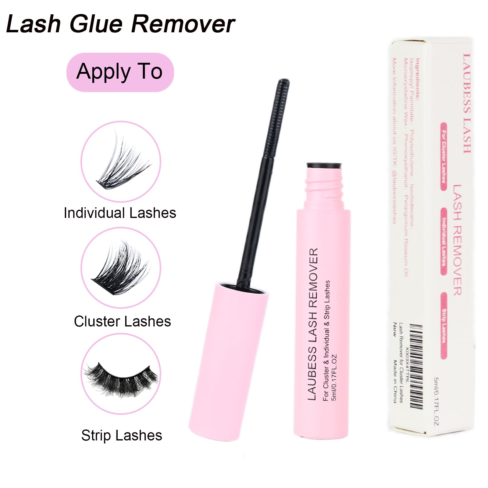 Utilisation pratique avec LAUBESS LASH, retrait facile des grappes de cils.
