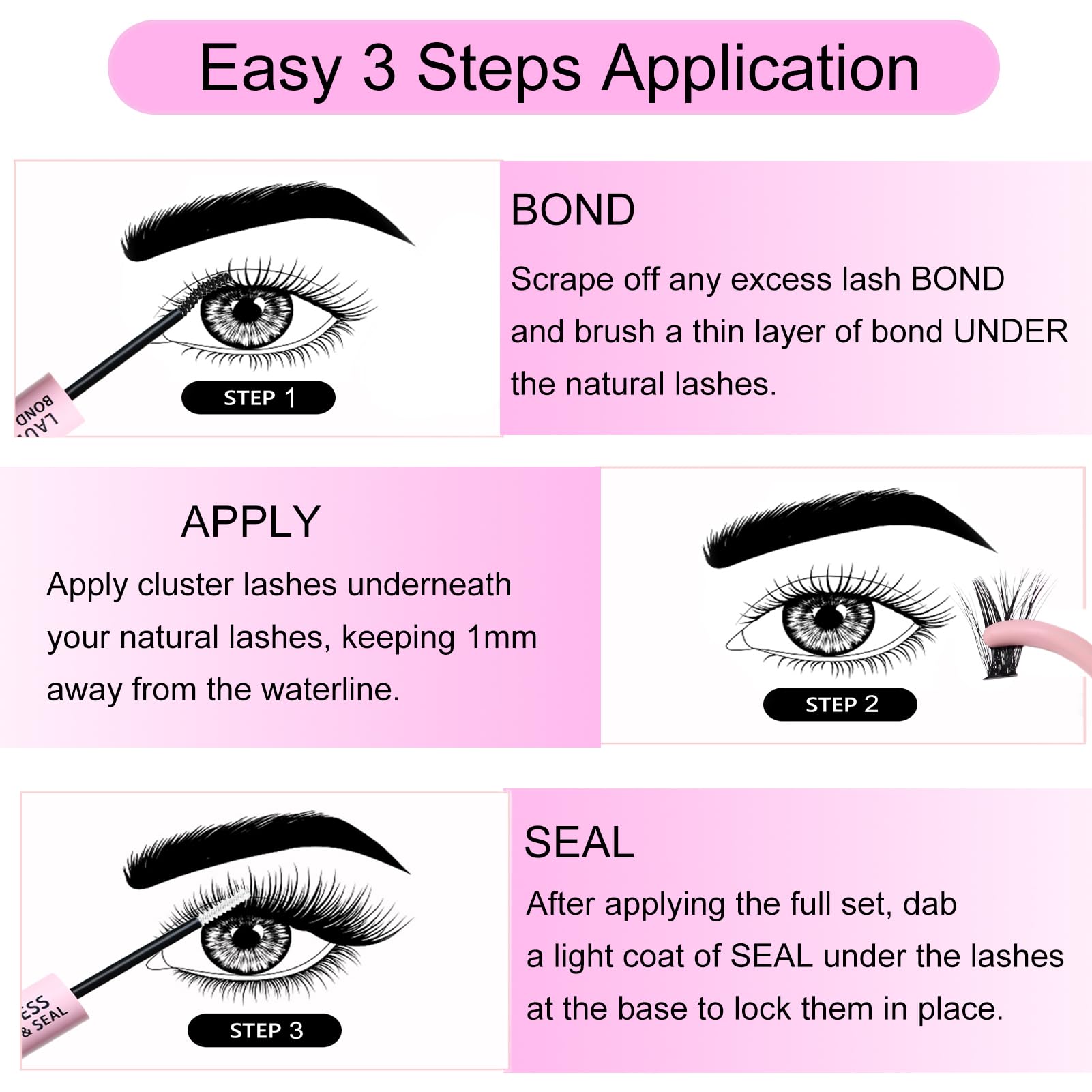 LAUBESS LASH montage des cils kit pour look pro à domicile