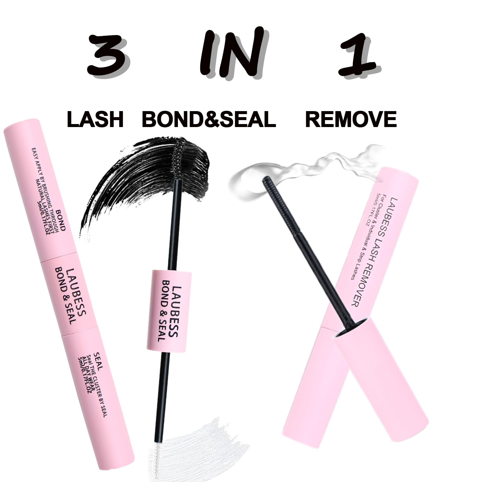 LAUBESS Scellant cils en grappes, finition durable et naturelle.