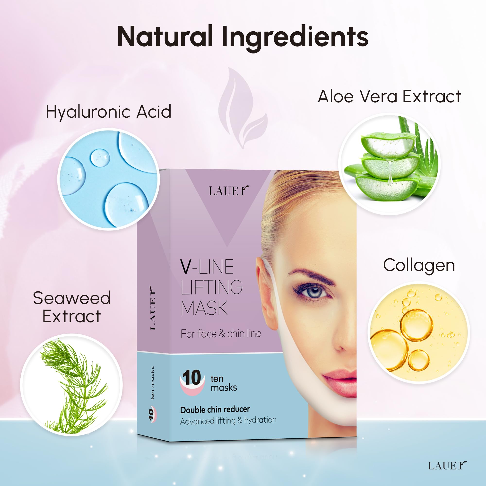 Masque hyaluronique et Aloe Vera LAUER COSMETIC pour hydratation nourrissante.
