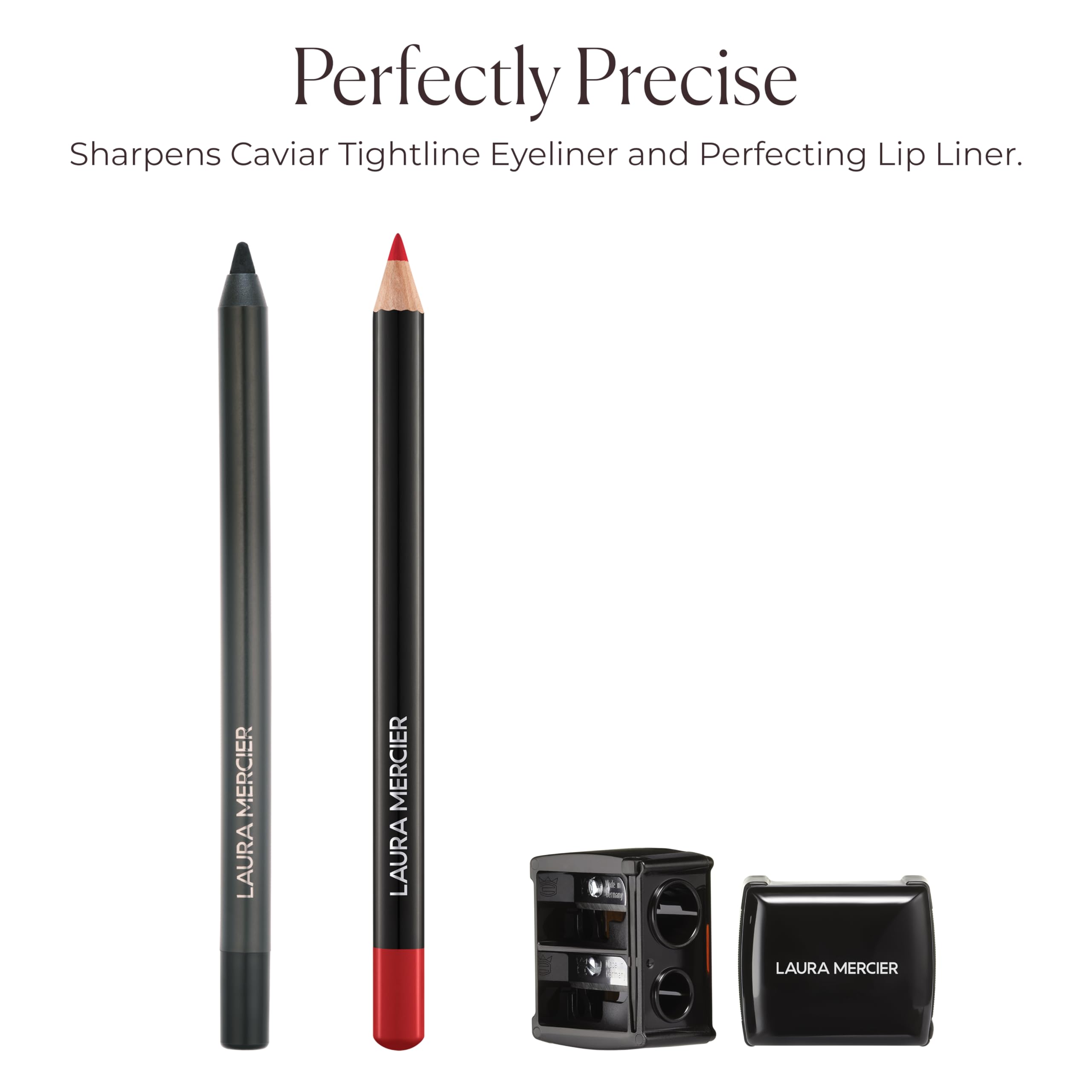 Accessoire de nettoyage Laura Mercier avec pointe détachable pour entretenir le taille-crayon.