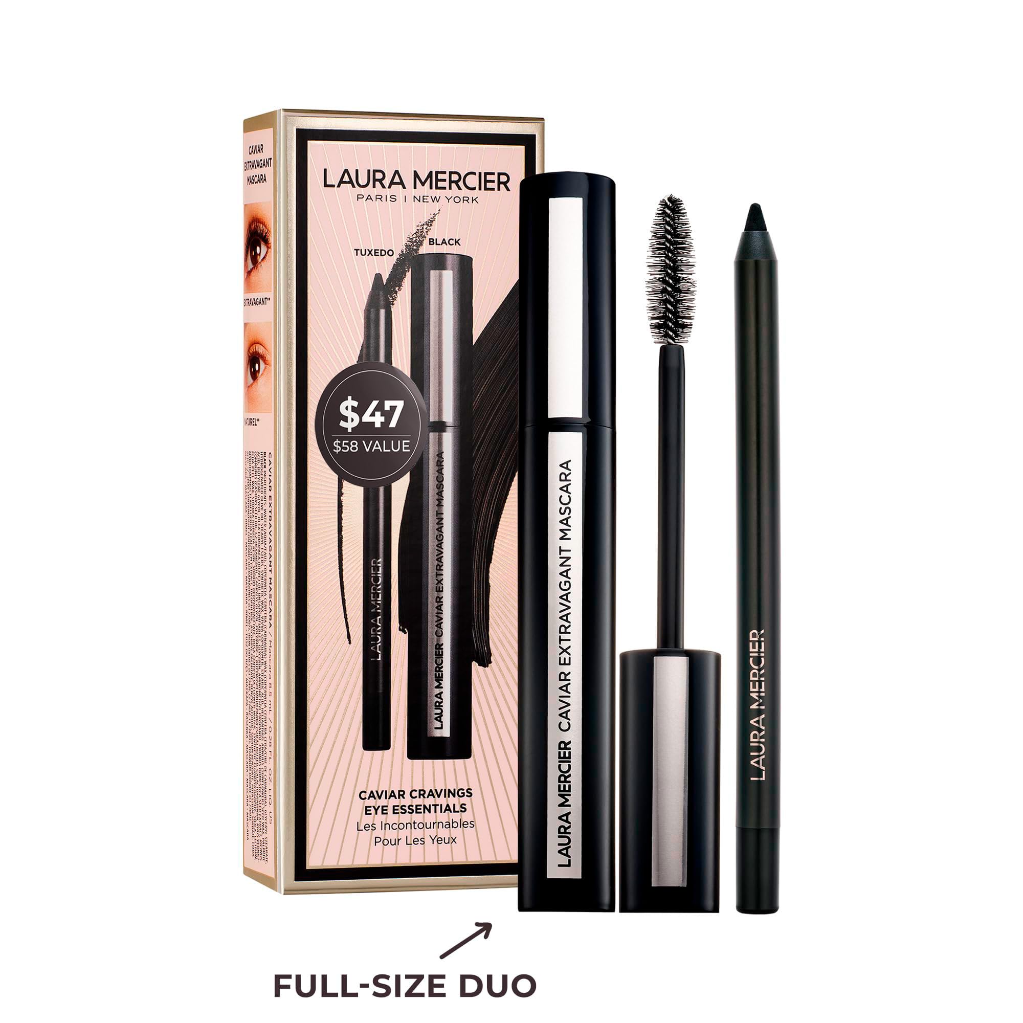 Laura Mercier Caviar Extravagant Mascara – cils plus longs et définis.