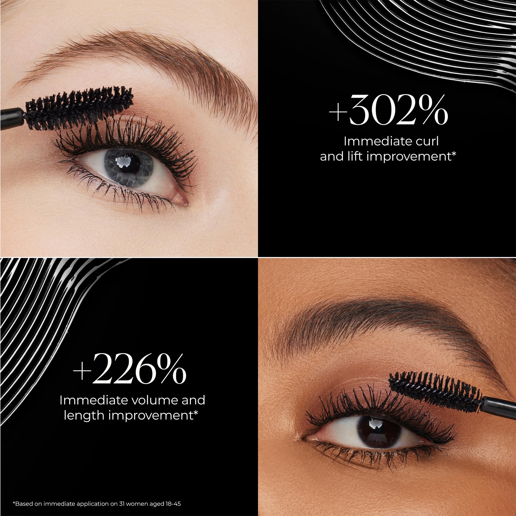 Laura Mercier Caviar Extravagant Mascara résiste aux bavures et transferts tout au long de la journée.