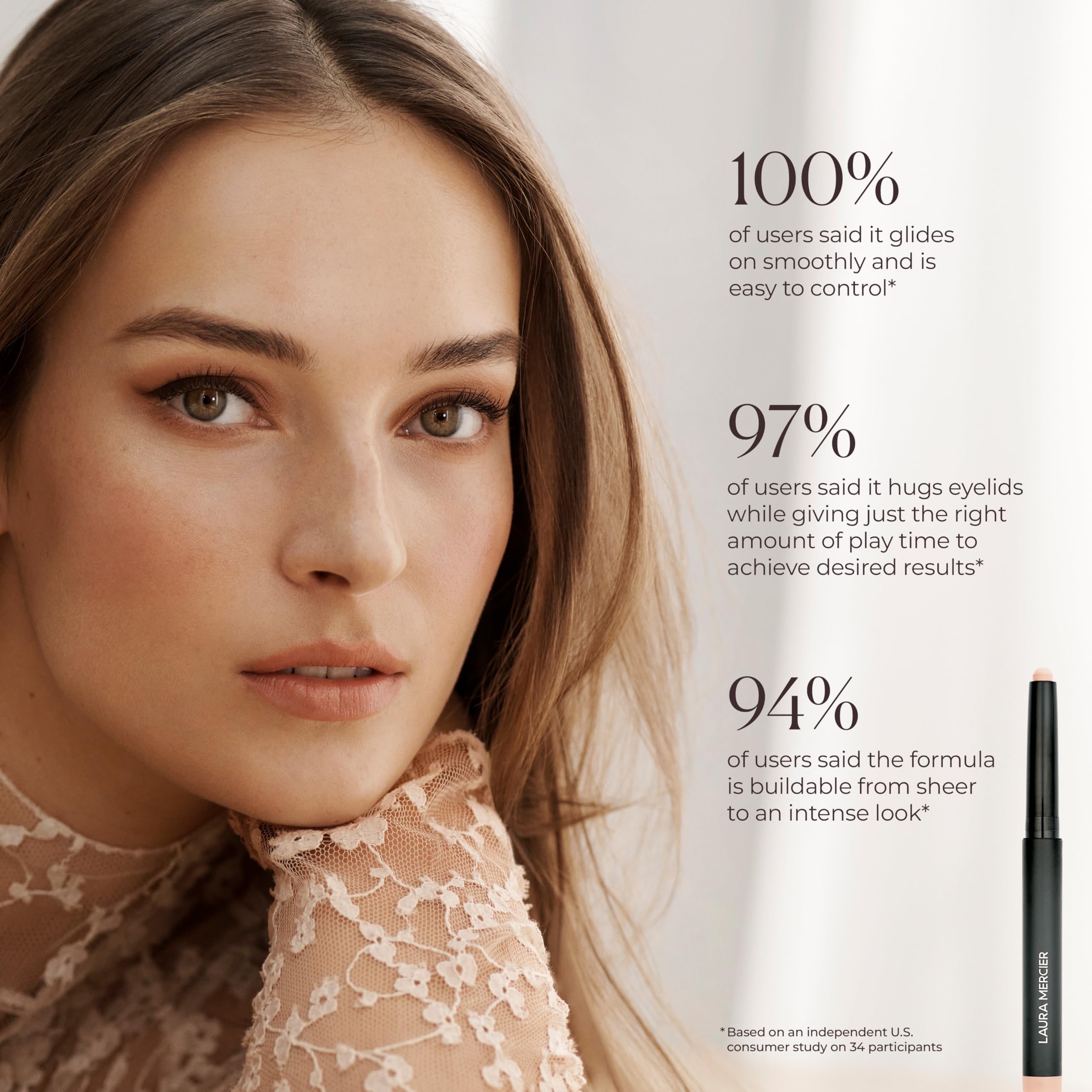 Laura Mercier Caviar Stick Sepia – hyaluronique pour hydrater la paupière.