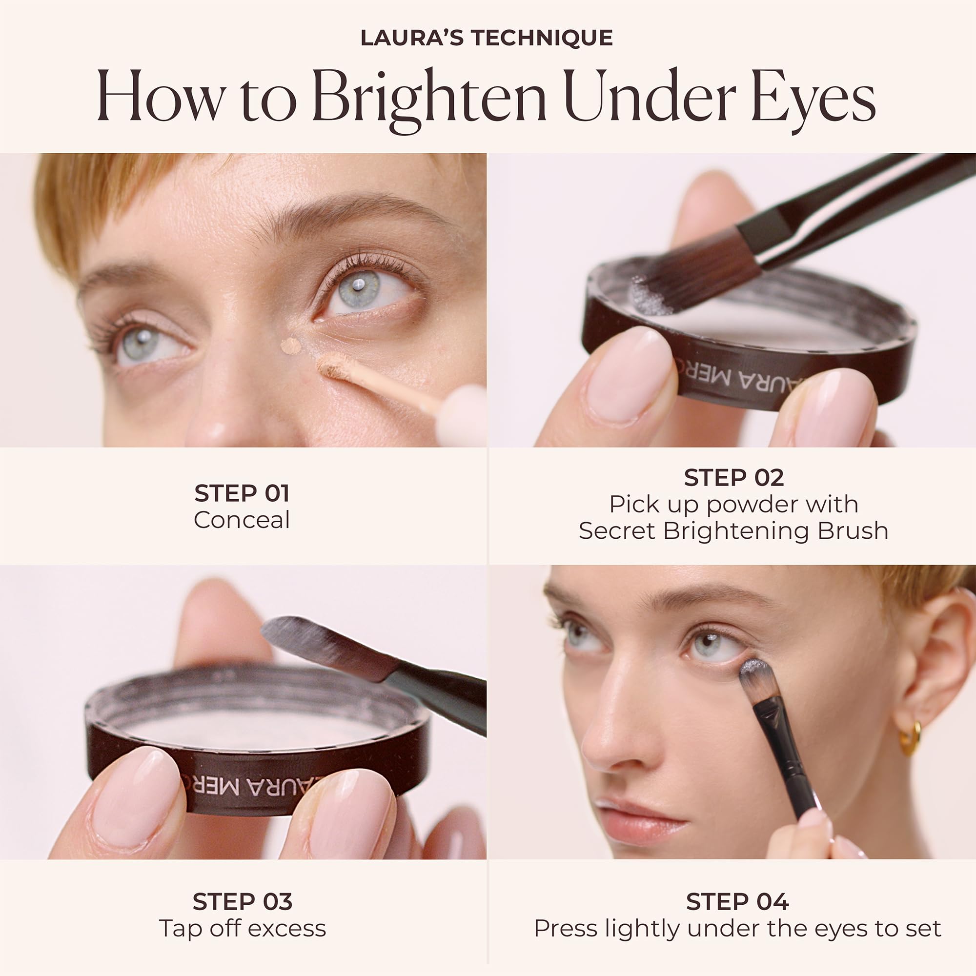 Étui compact Laura Mercier – design élégant pour retouches en déplacement.