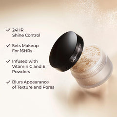 Poudre Laura Mercier infusée vitamine C et E — éclat subtil.