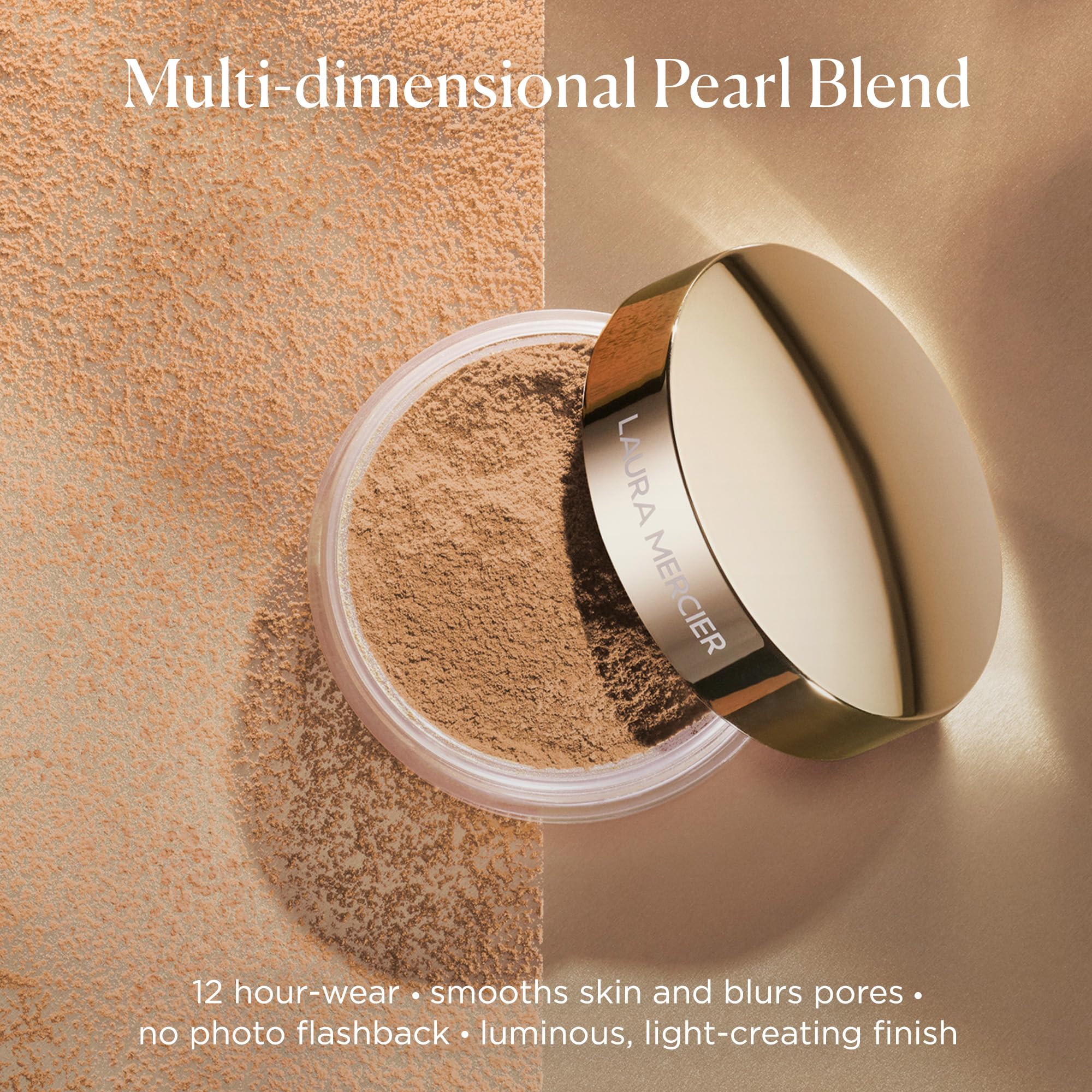 Laura Mercier Light Catcher texture légère et veloutée, idéale avec l'embout velours ou pinceau