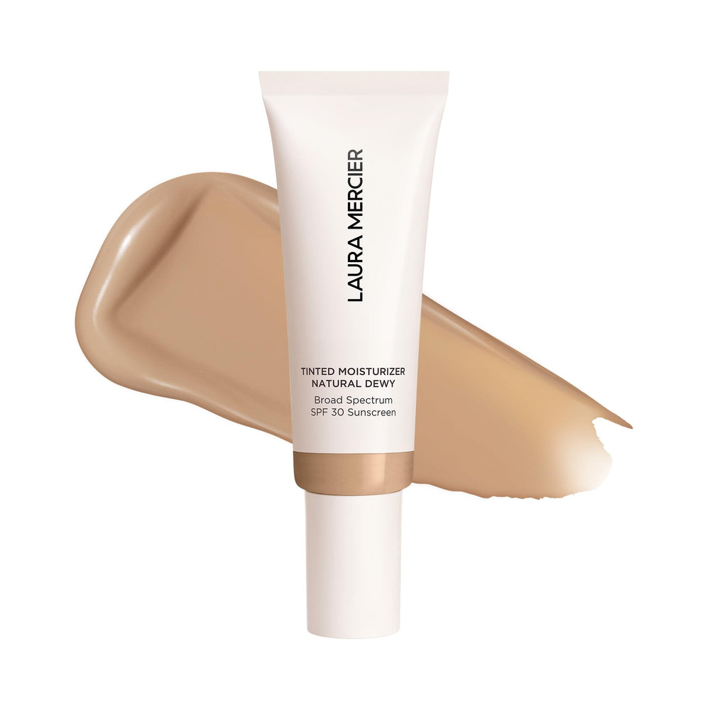 Laura Mercier Teint Hydratant Naturel Dewy SPF30 — bouteille pompe et texture légère.