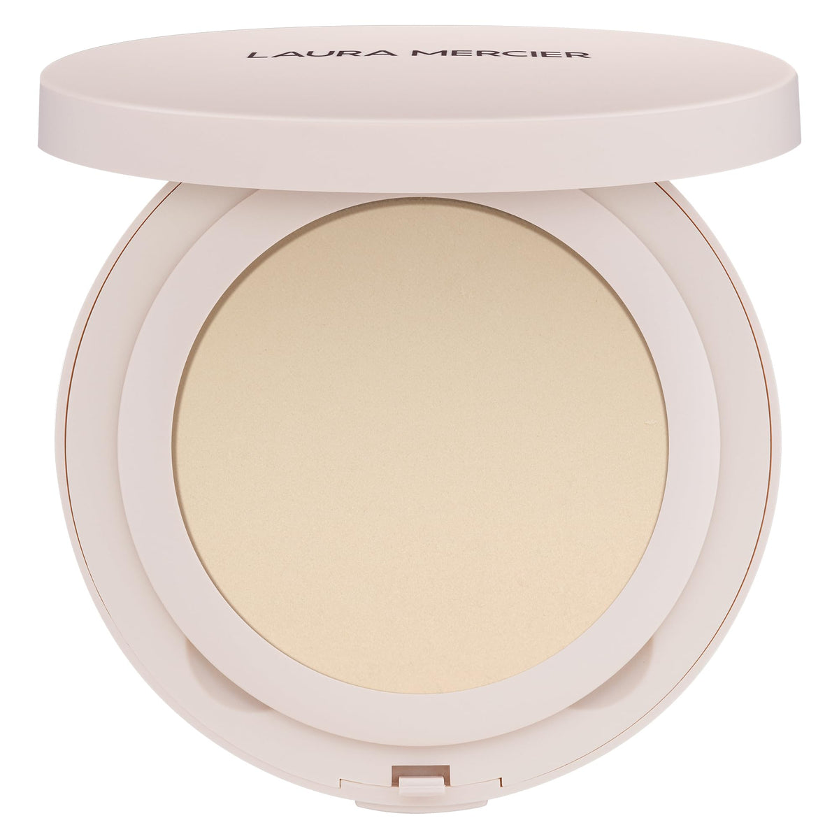 Laura Mercier Ultra-Blur poudre compacte transparente, fini naturel et pores visiblement floutés.