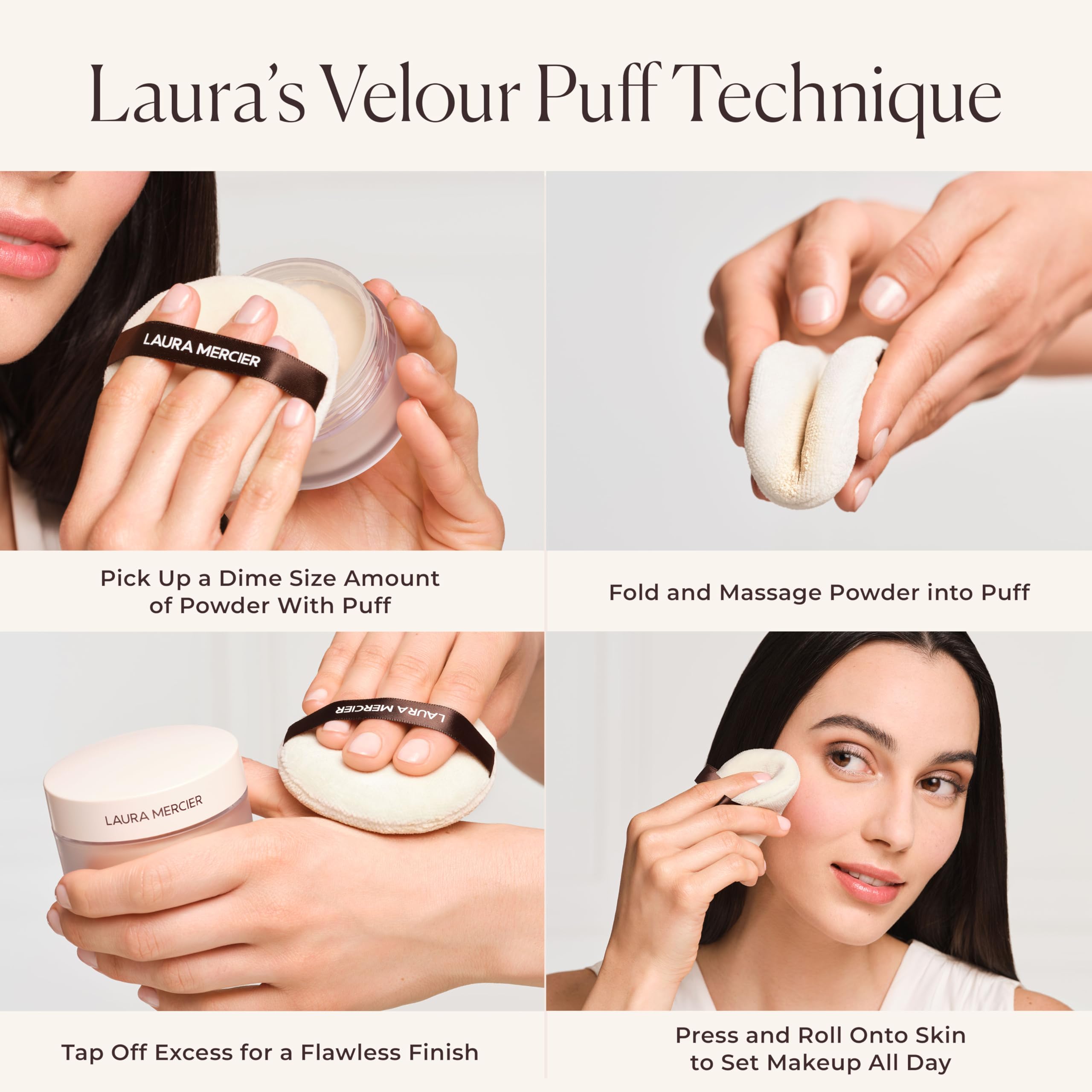 Velour Puff montre texture moulage pour contours du visage