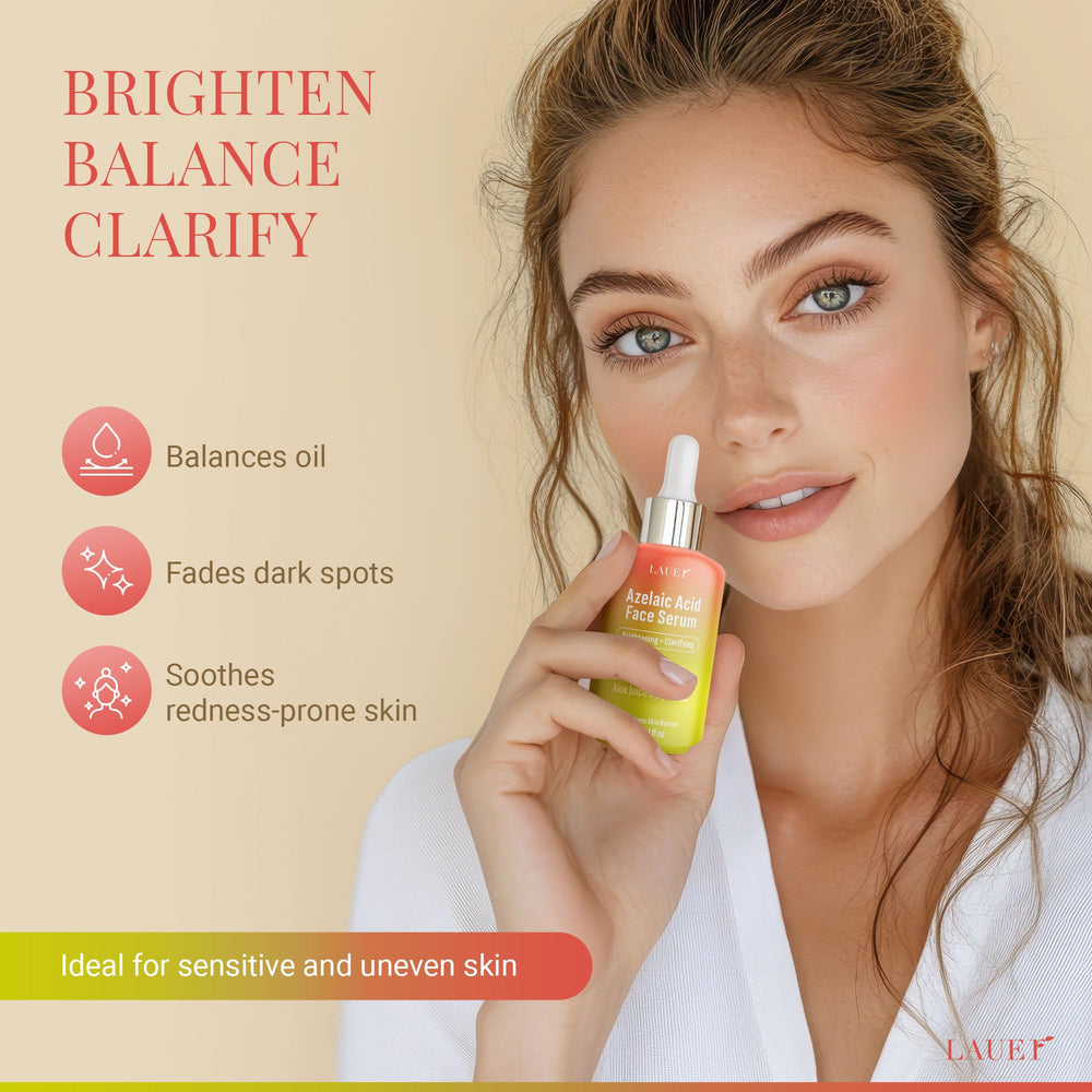Goutte appliquée par LAUER COSMETIC sur le visage pour une routine douce