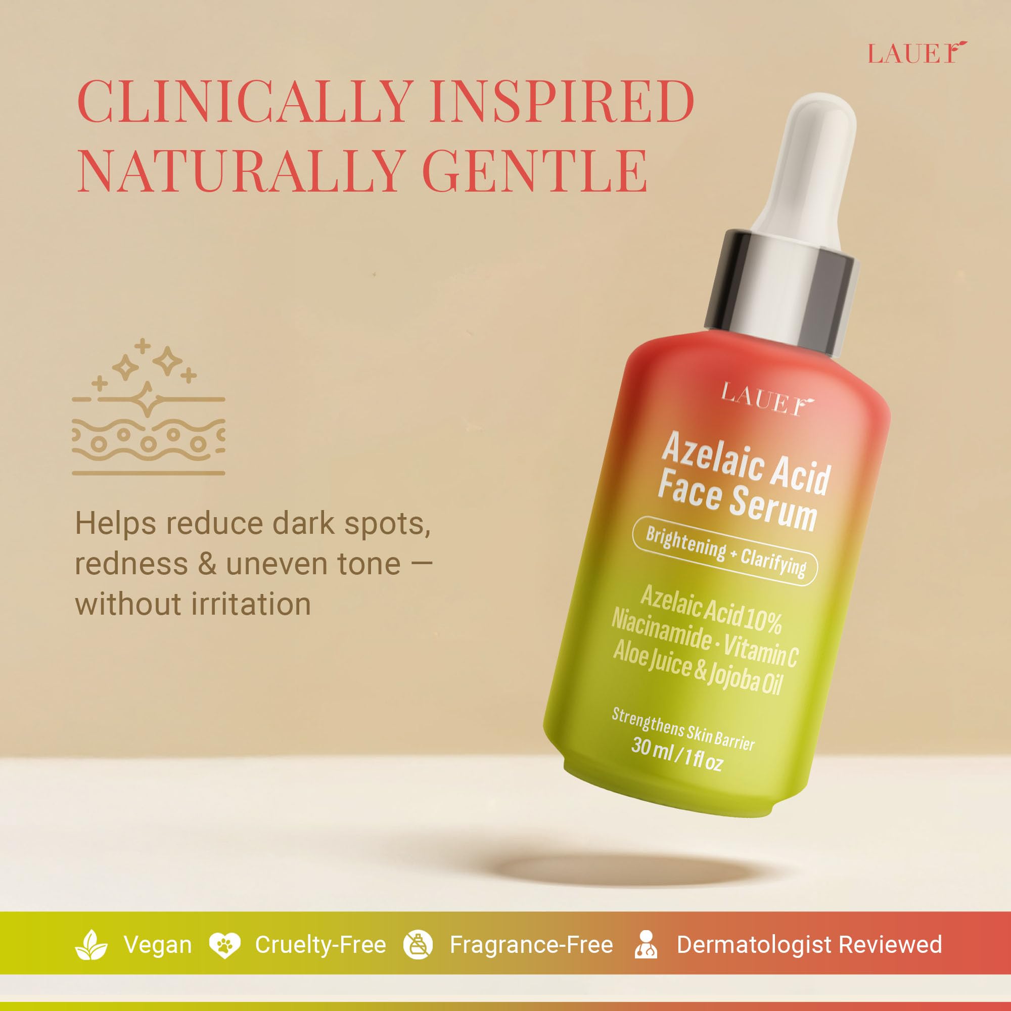 Composition Niacinamide et Vitamine C pour un teint lumineux avec LAUER COSMETIC