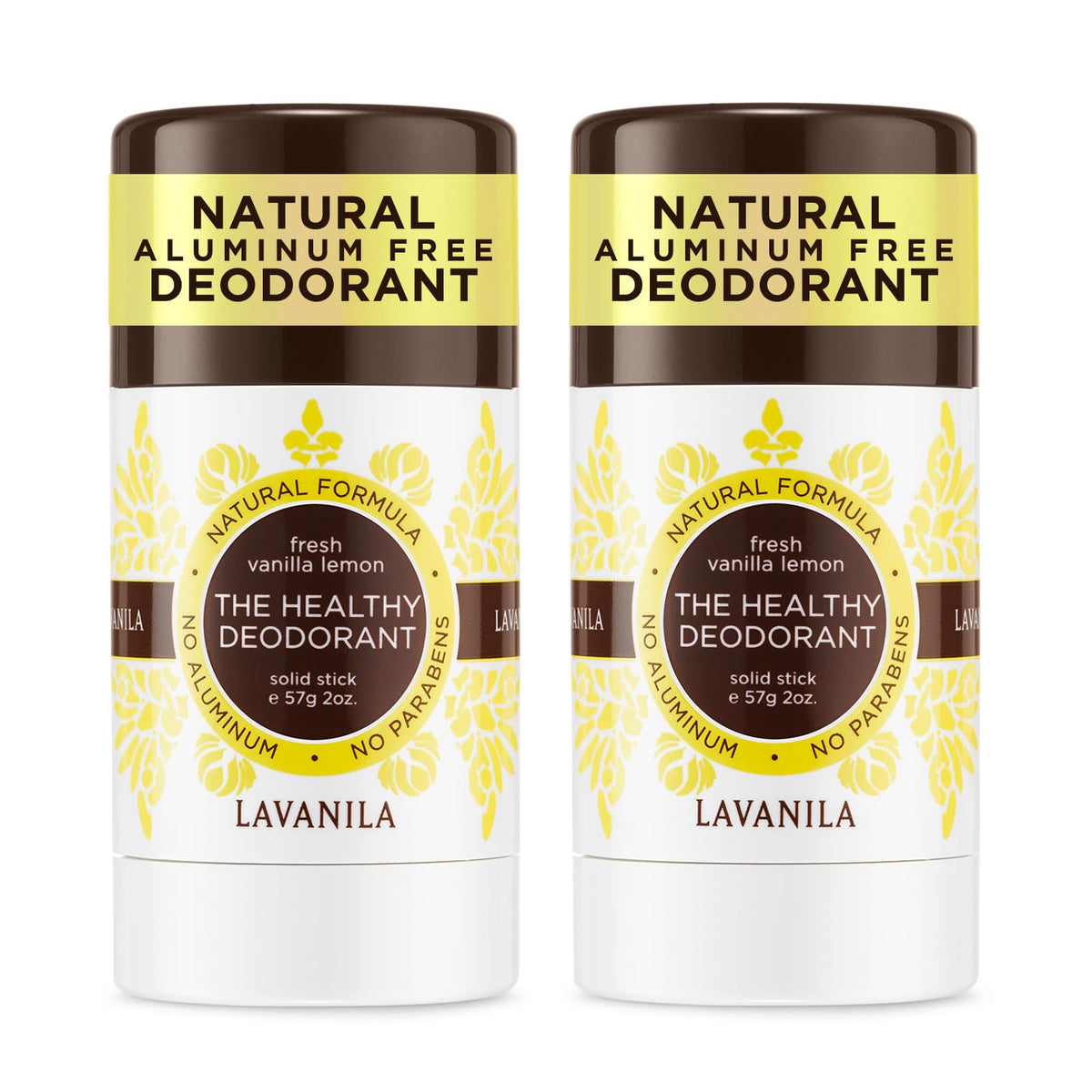 Déodorant Lavanila Vanilla Lemon en bâton, parfum frais et protection durable.