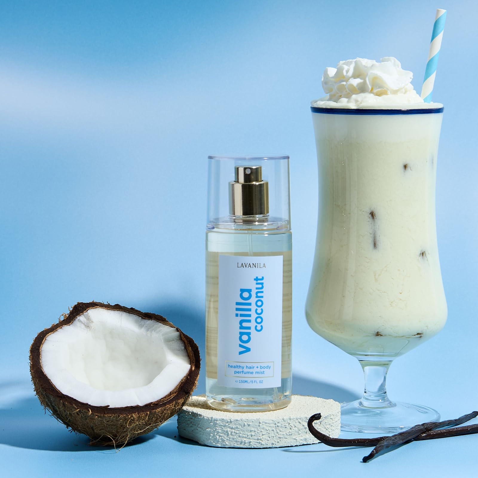 Lavanila Vanille Coco — brume-etiquette : présentation simple pour routine beauté agréable.