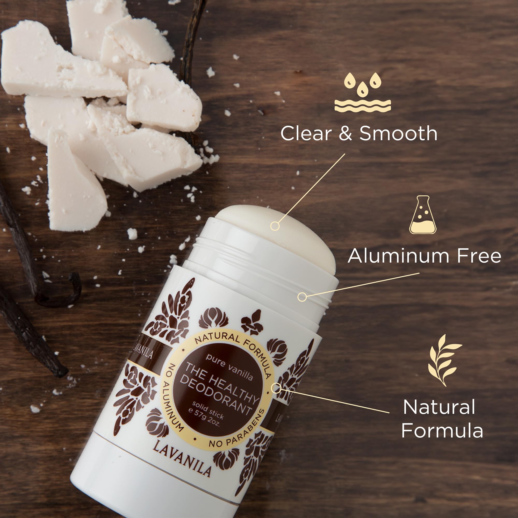 Lavanila Pure Vanilla déodorant baton: glisse fluide sans traces sur la peau sensible
