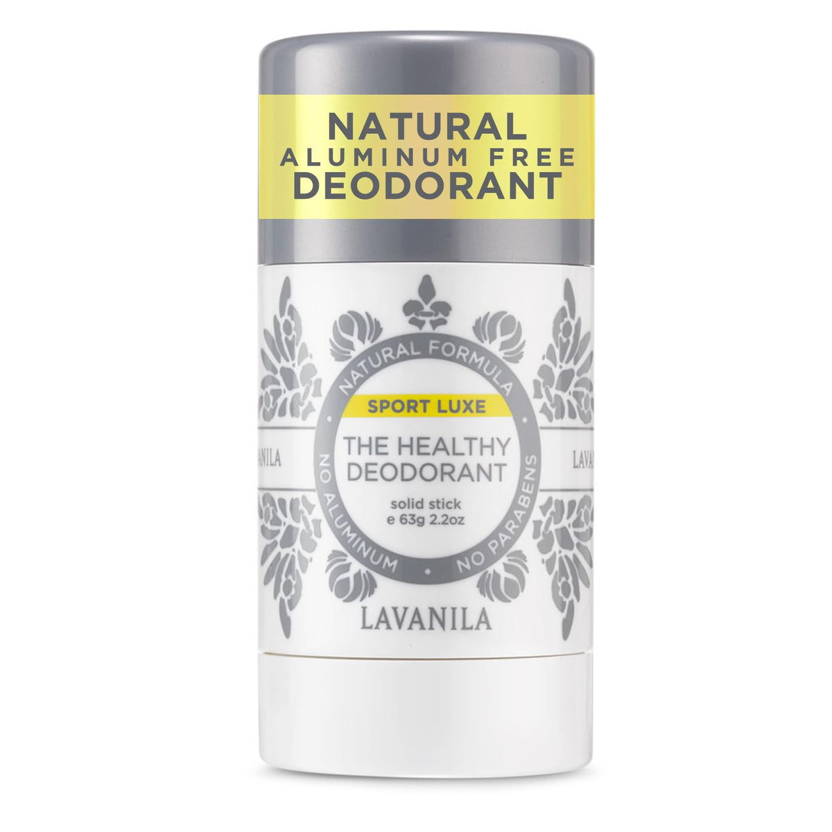 Lavanila Sport Luxe Déodorant Stick 2oz, fraîcheur longue durée sans aluminium.