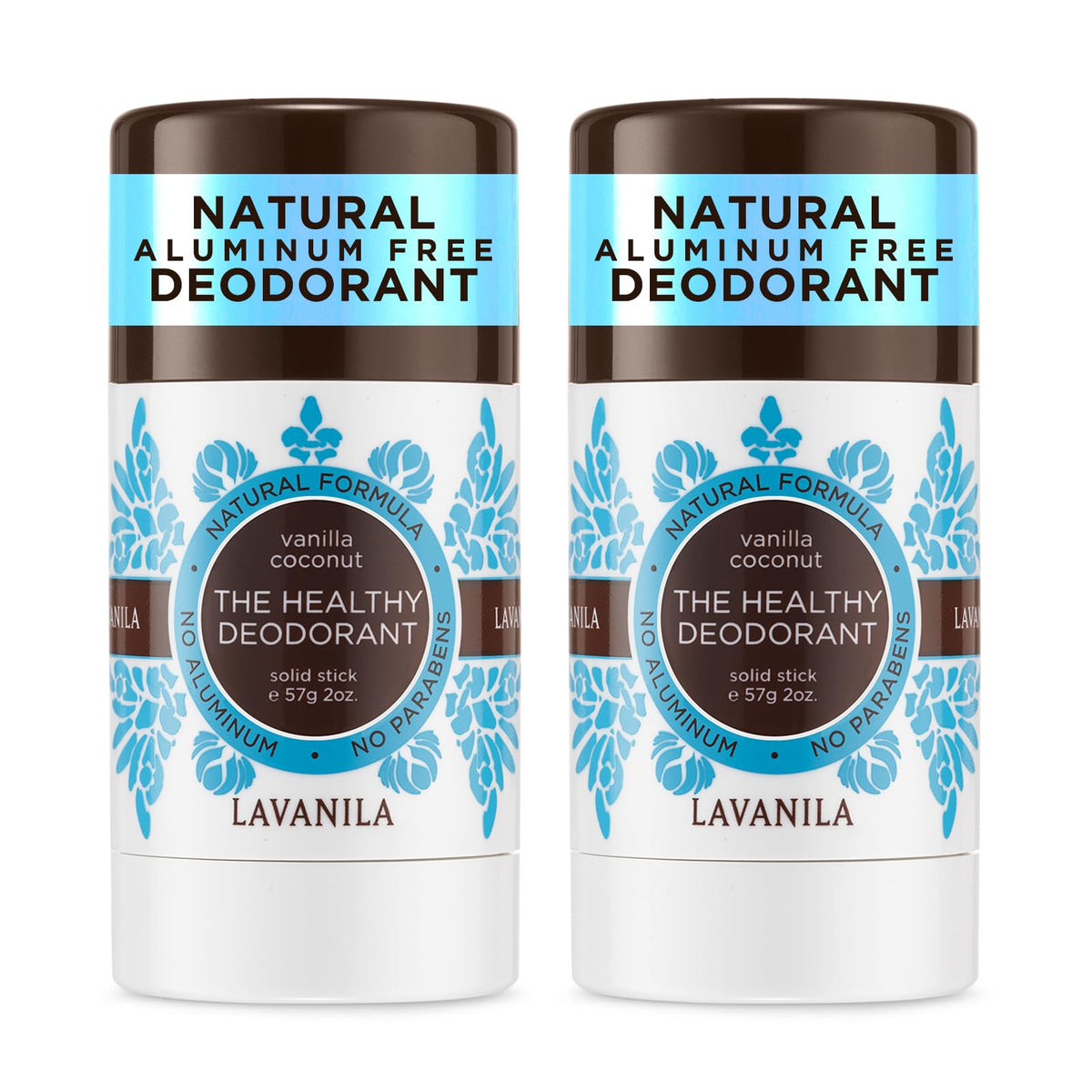 Lavanila Vanilla Coconut Déodorant en flacon, fraîcheur longue durée et parfum tropical.