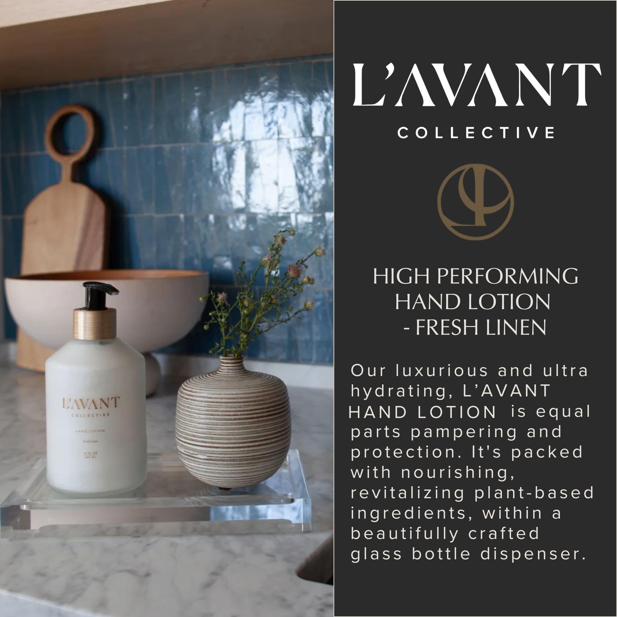 L'AVANT Collective Luxury Hand Lotion – mains nourries et souples après utilisation.
