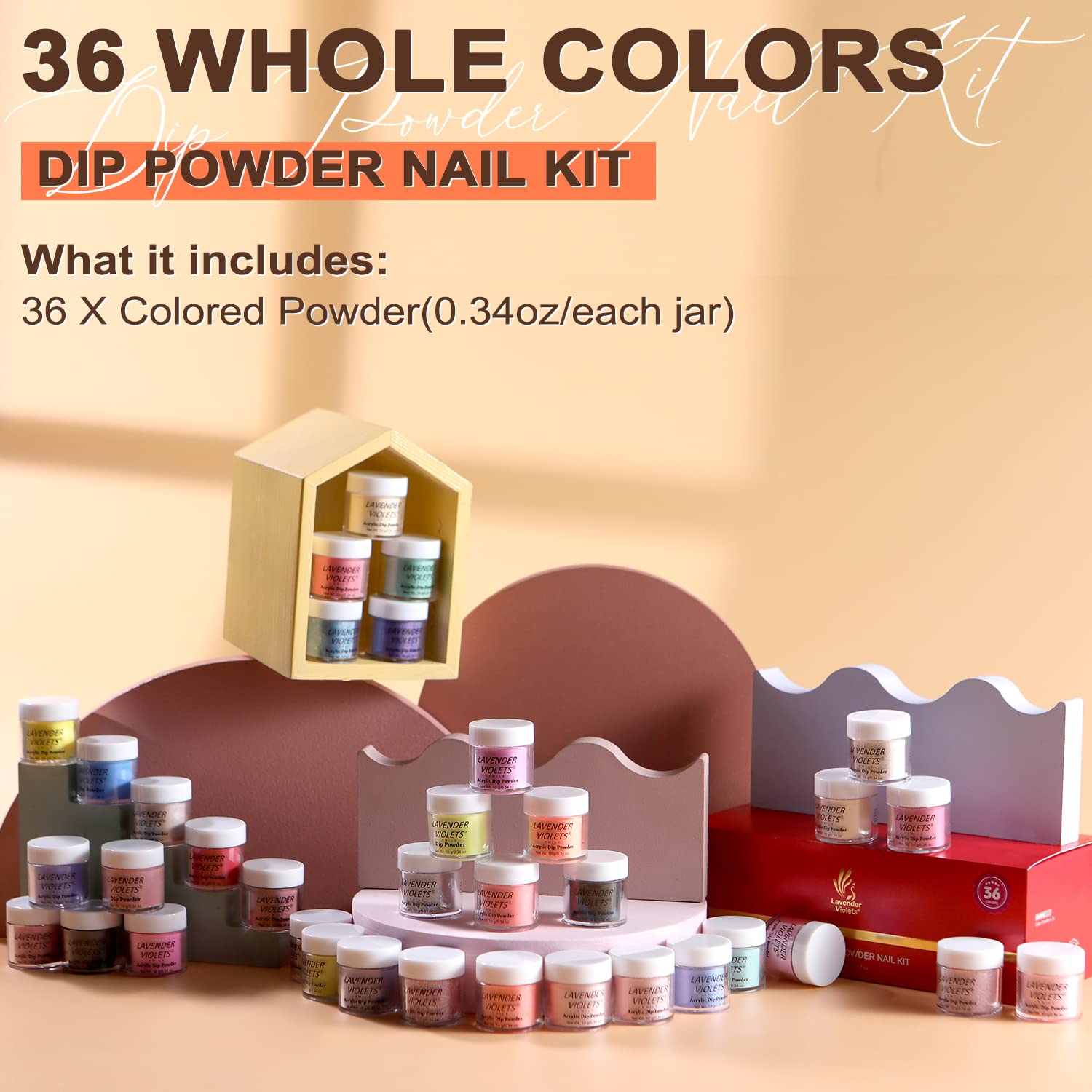 Variété 36 couleurs pour ongles nude et néon, style manucure française inclus.