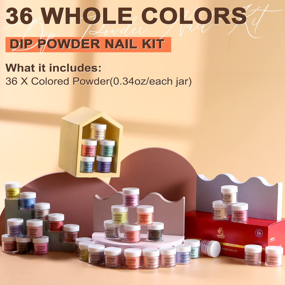 Variété 36 couleurs pour ongles nude et néon, style manucure française inclus.