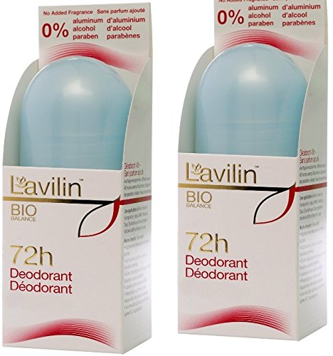 Lavilin Roll-On Déodorant, lot de 2x60 ml, neutralise les odeurs durablement sans alcool.