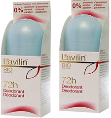 Lavilin Roll-On Déodorant, lot de 2x60 ml, neutralise les odeurs durablement sans alcool.