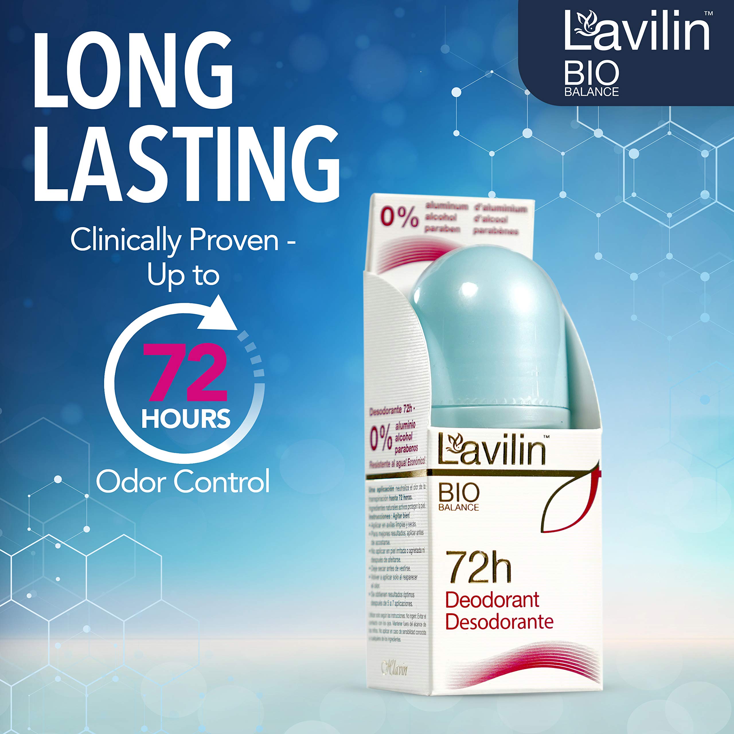 Lavilin Roll-On déodorant – vie active, protection fiable lors d'entraînements et journées chargées.