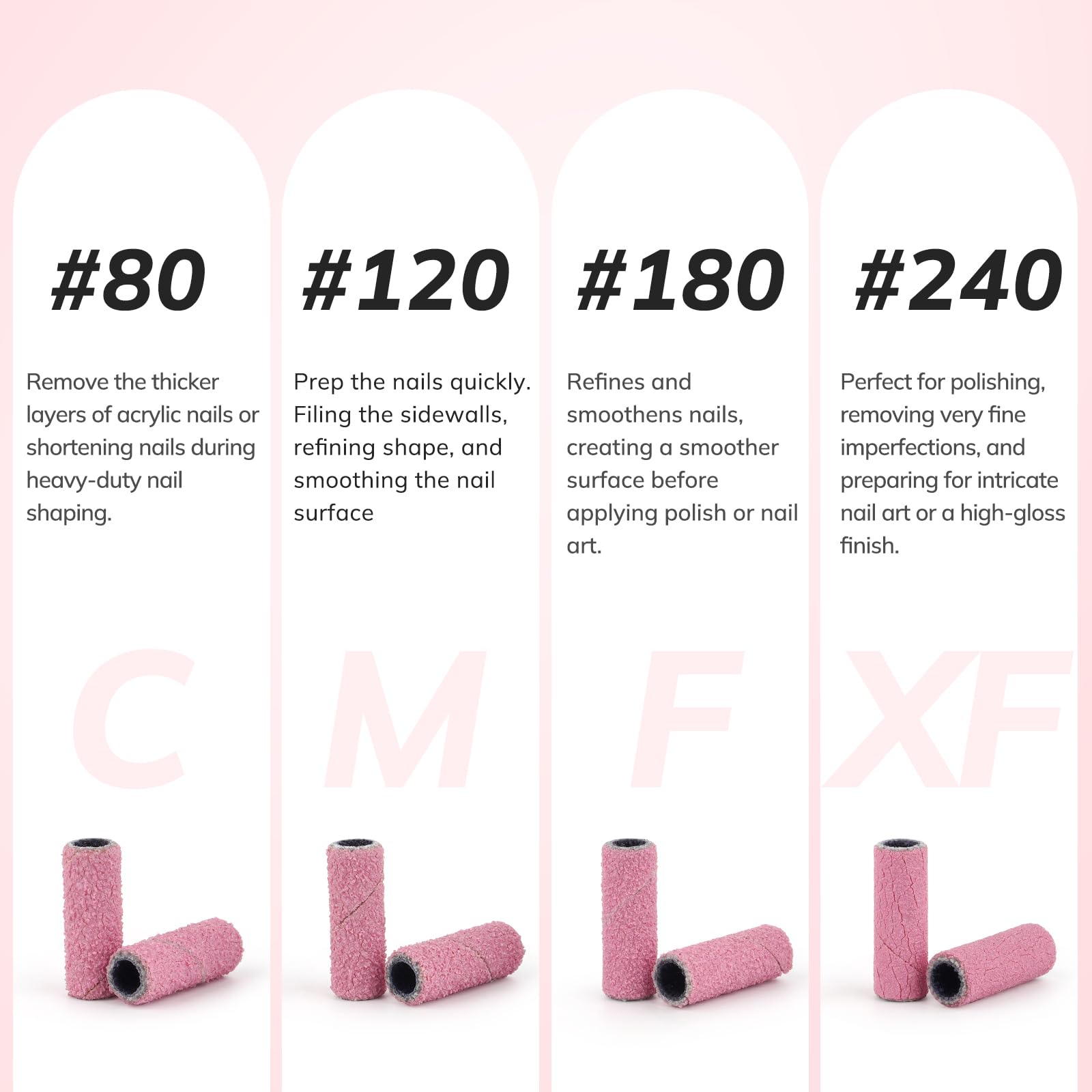 Lavinda bande sablage 120 rose, finition lisse pour ongles naturels ou artificiels.
