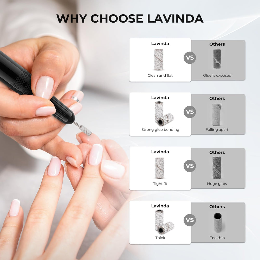 Lavinda bandes sablage mini zebre – adaptées pour manucure et pédicure.