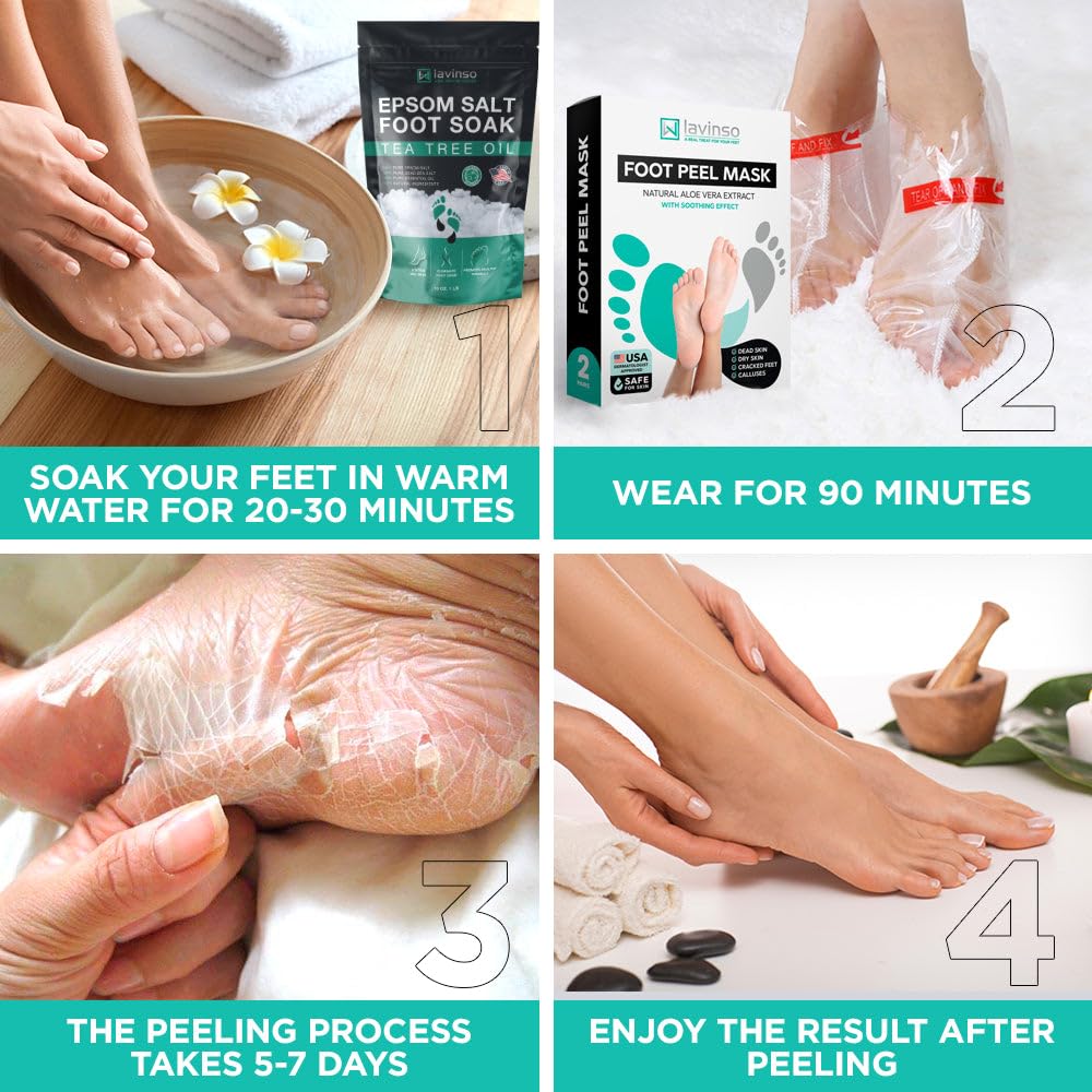 Lavinso chaussettes-masque-pieds: application simple pour une routine spa à domicile.