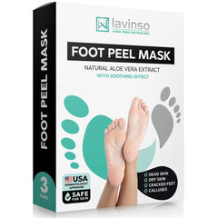 Lavinso Masque Pieds Exfoliant – lot de 3 pour peau plus lisse.