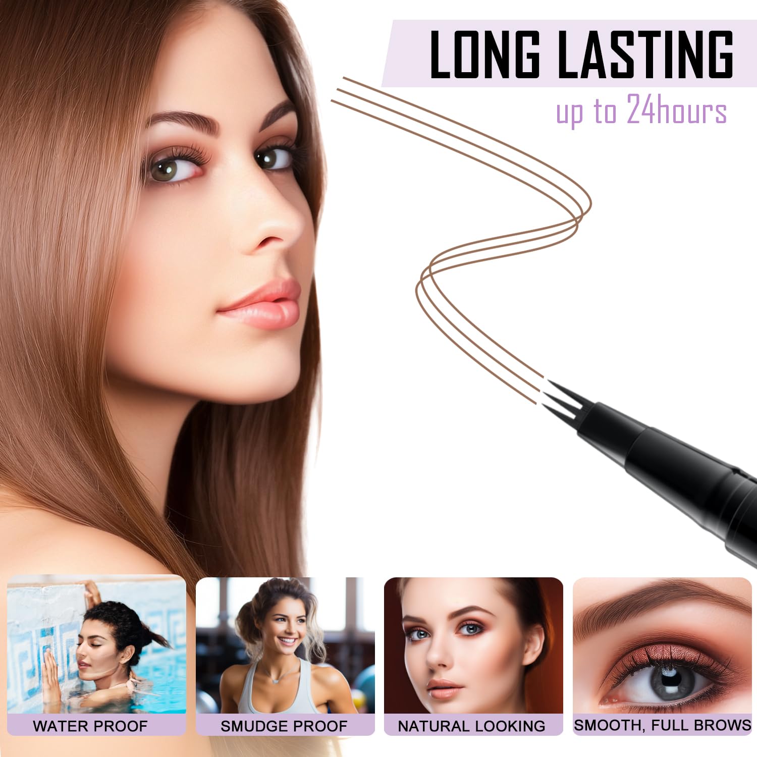 LAVONE Brosse-double-embout permet de coiffer et modeler les sourcils.