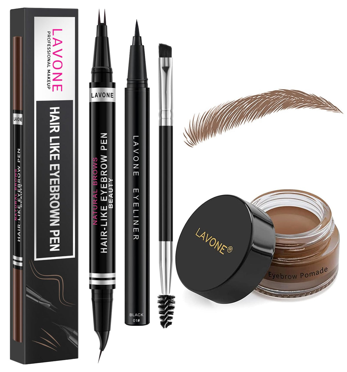 LAVONE Crayon sourcils: dessins de poils réalistes pour un effet naturel.