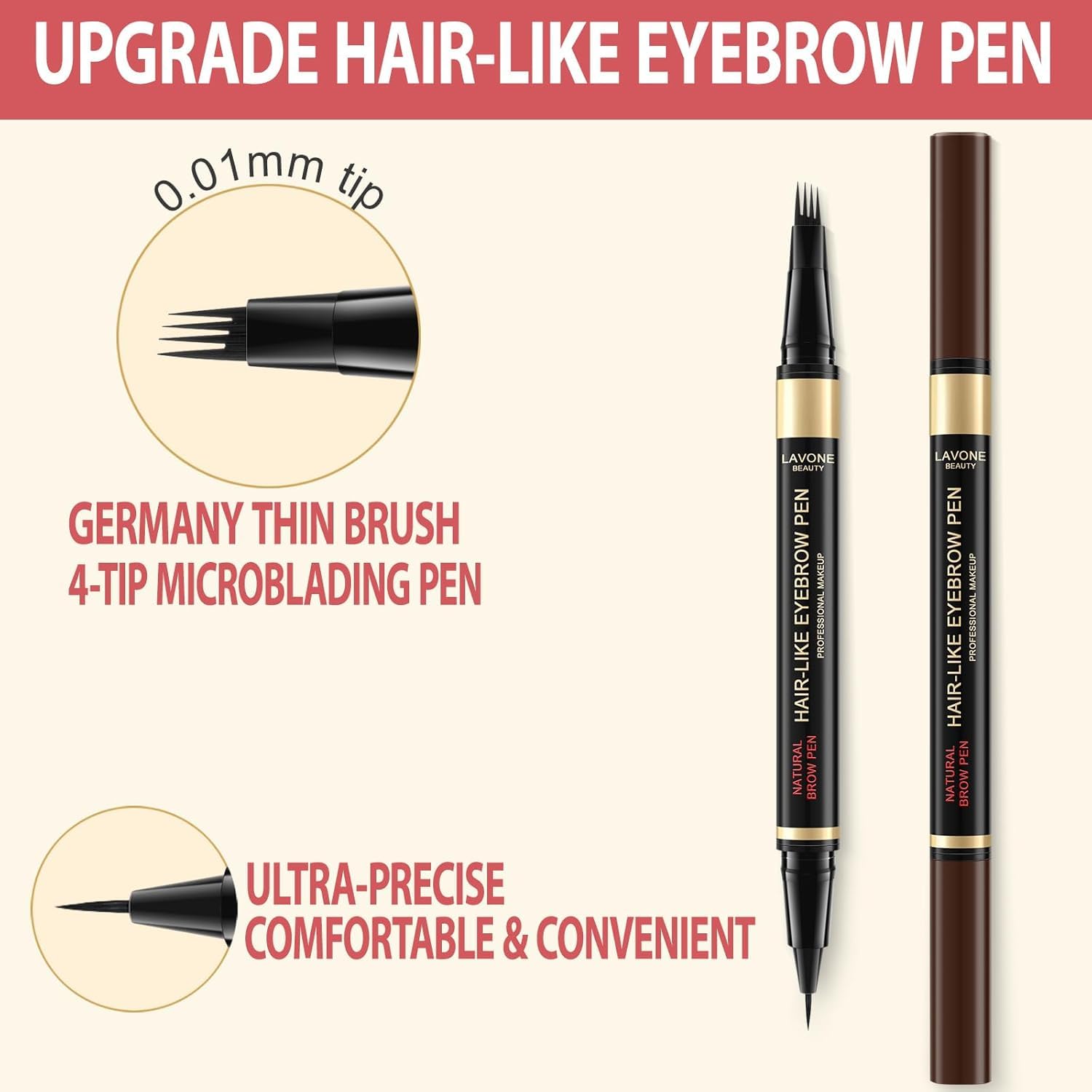 Gel sourcils incolore LAVONE pour fixation longue durée.