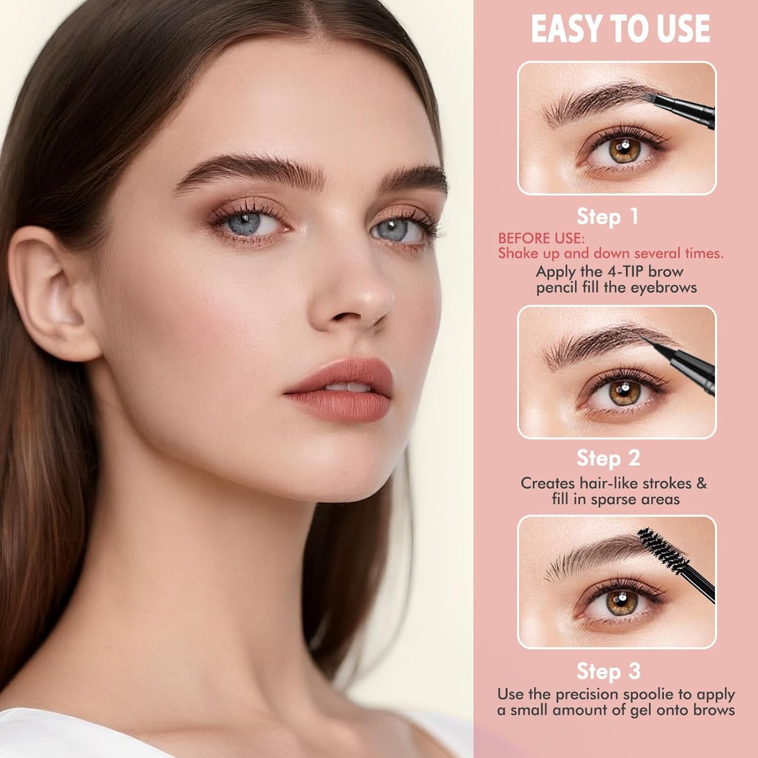 Kit complet LAVONE pour maquillage des sourcils durable.