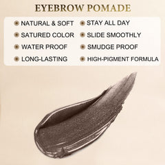 Tracé précis des sourcils avec le crayon LAVONE marron foncé.