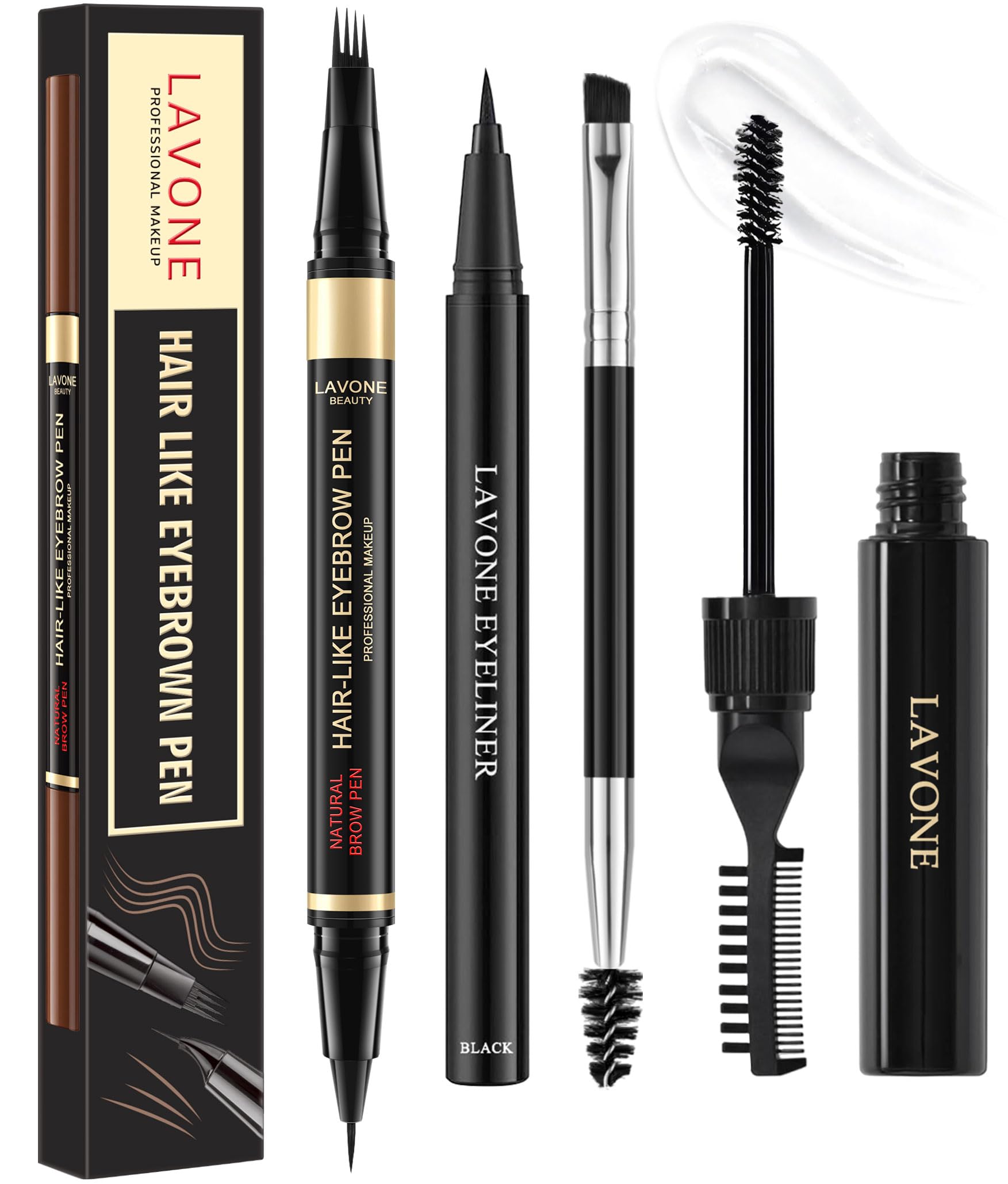 LAVONE kit sourcils avec stylo 4D pour un rendu naturel.