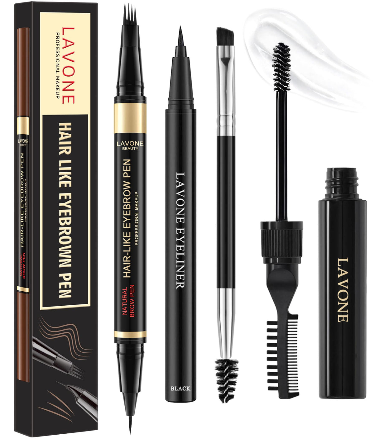 LAVONE kit sourcils avec stylo 4D pour un rendu naturel.