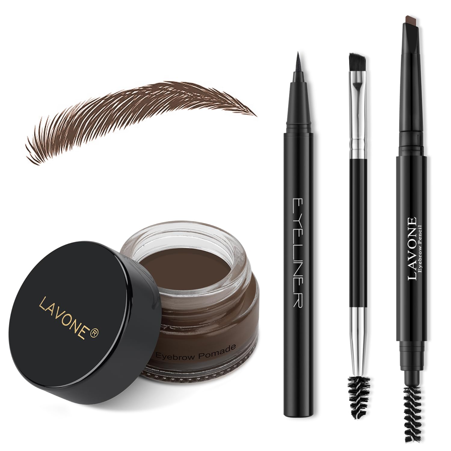 LAVONE kit-sourcils-tampon-pomade: définition longue durée.