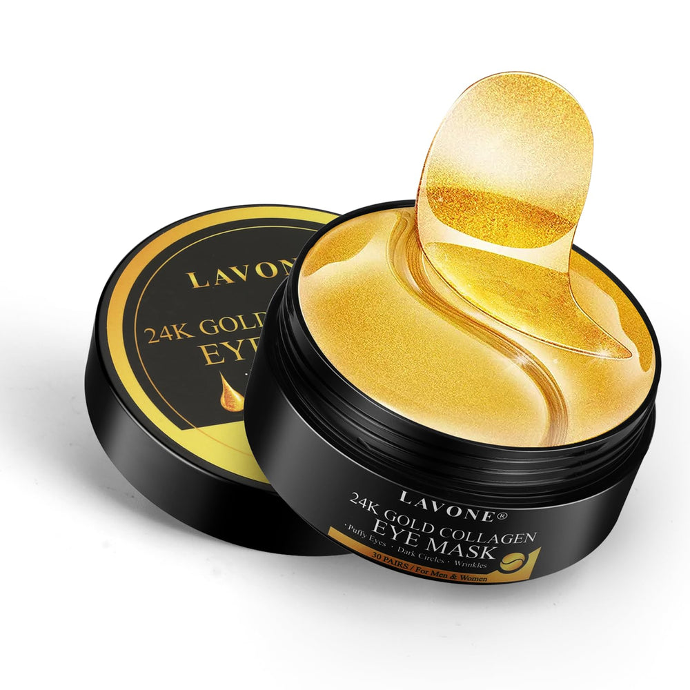 LAVONE Masque Yeux 24K Or – emballage élégant pour le soin quotidien des yeux.
