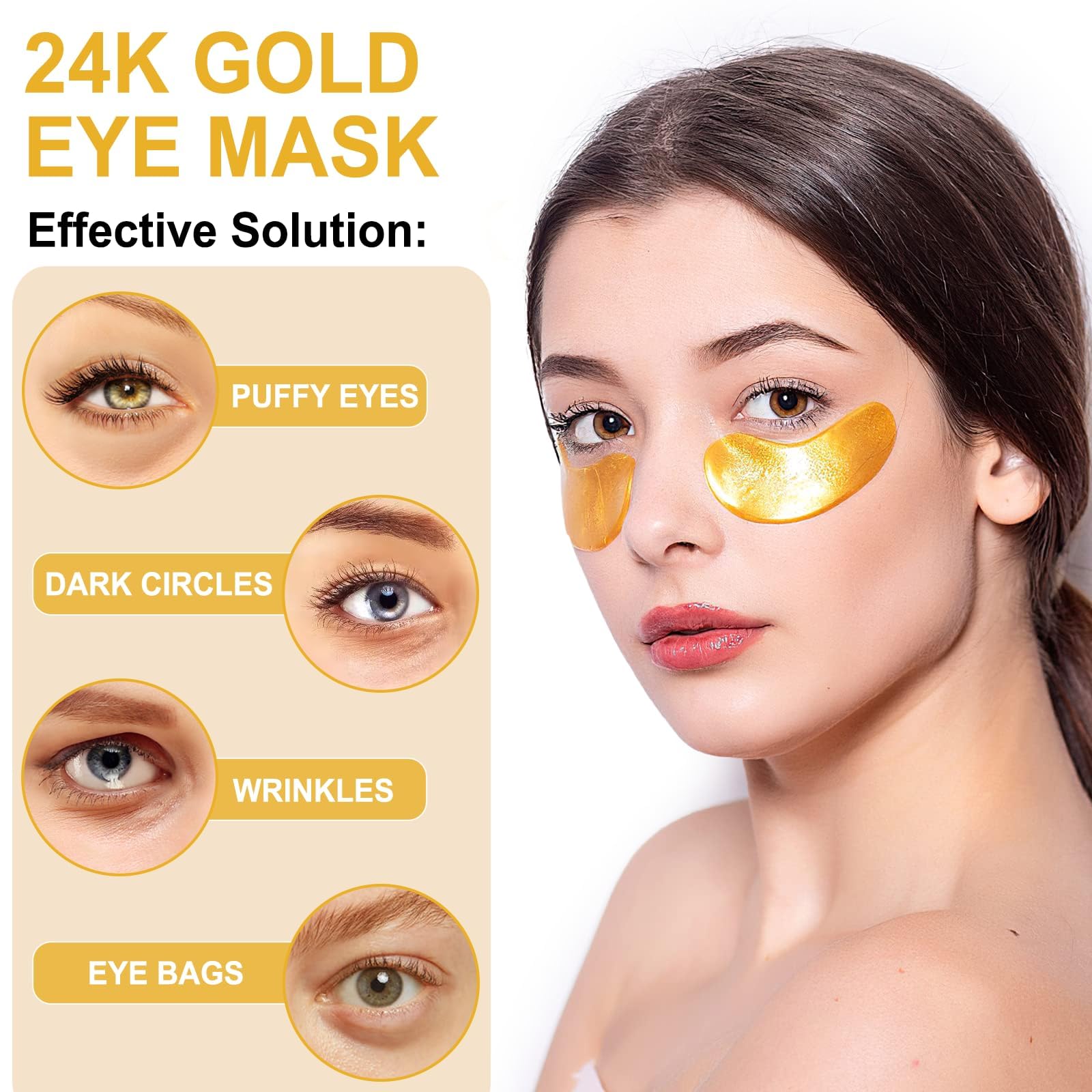 Patchs Yeux Or 24K – pot visible et soin ciblé des poches.