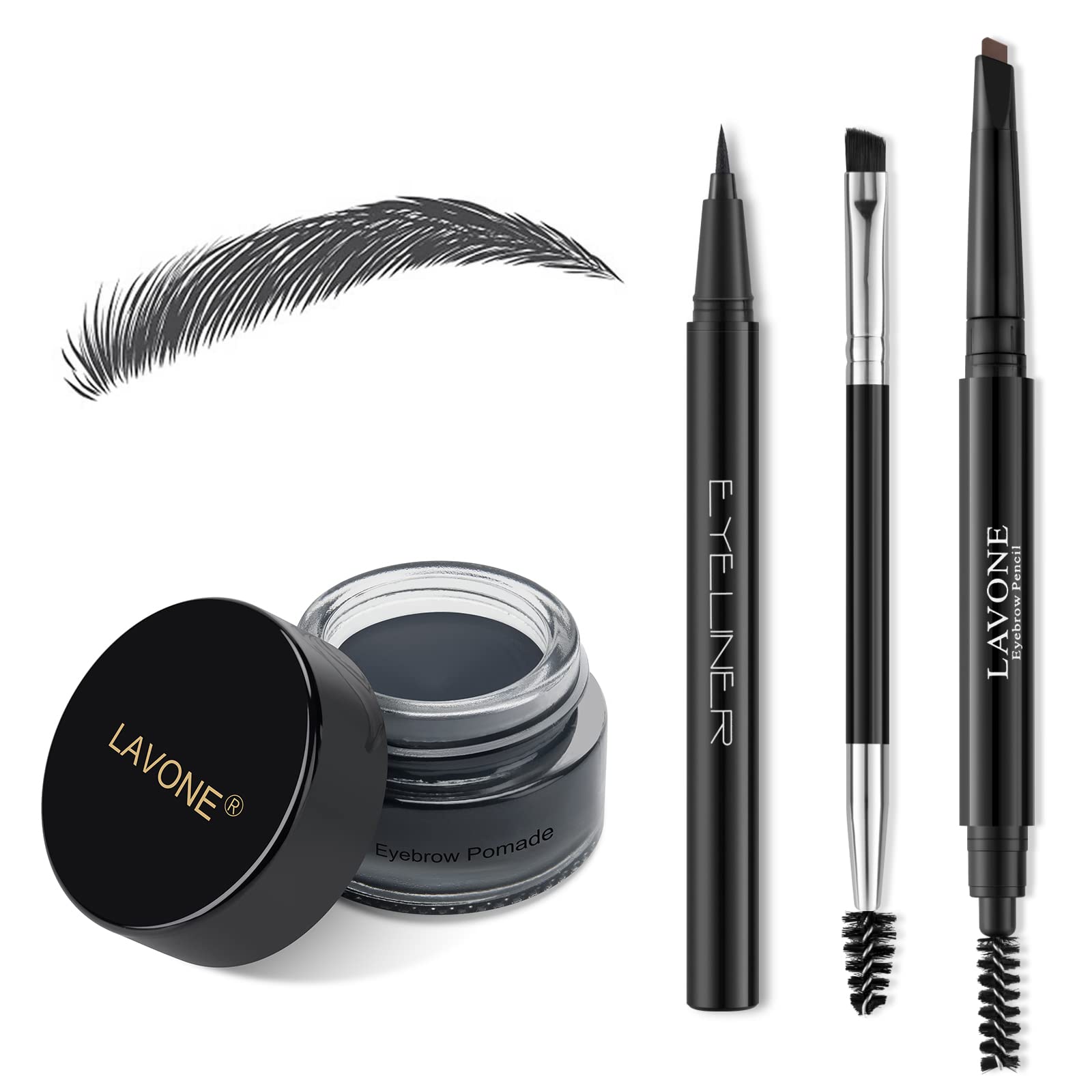 LAVONE pommade sourcils noir foncé pour une couleur durable et naturelle.