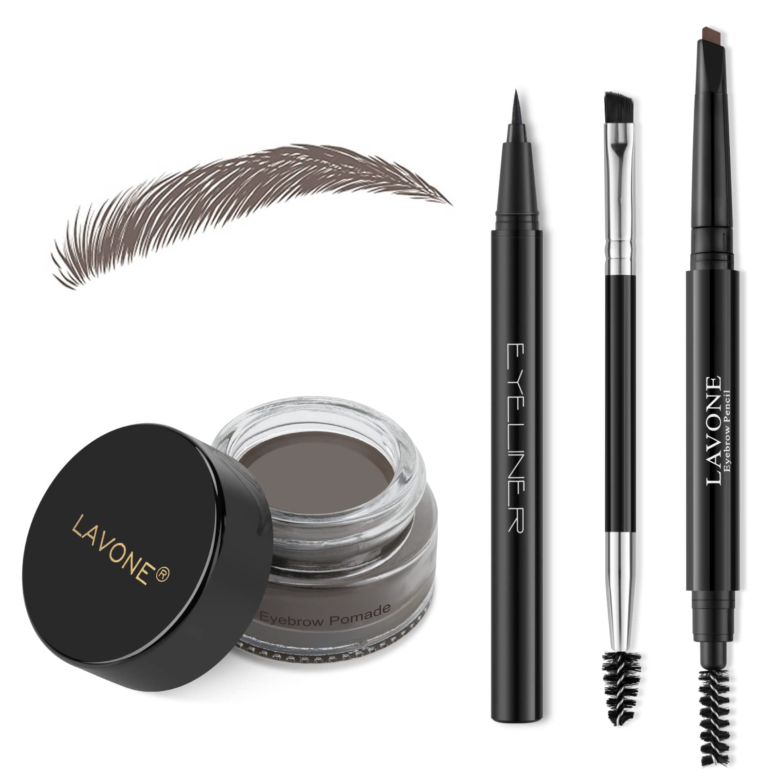 Tampon sourcils LAVONE Ebony pour contour rapide et durable