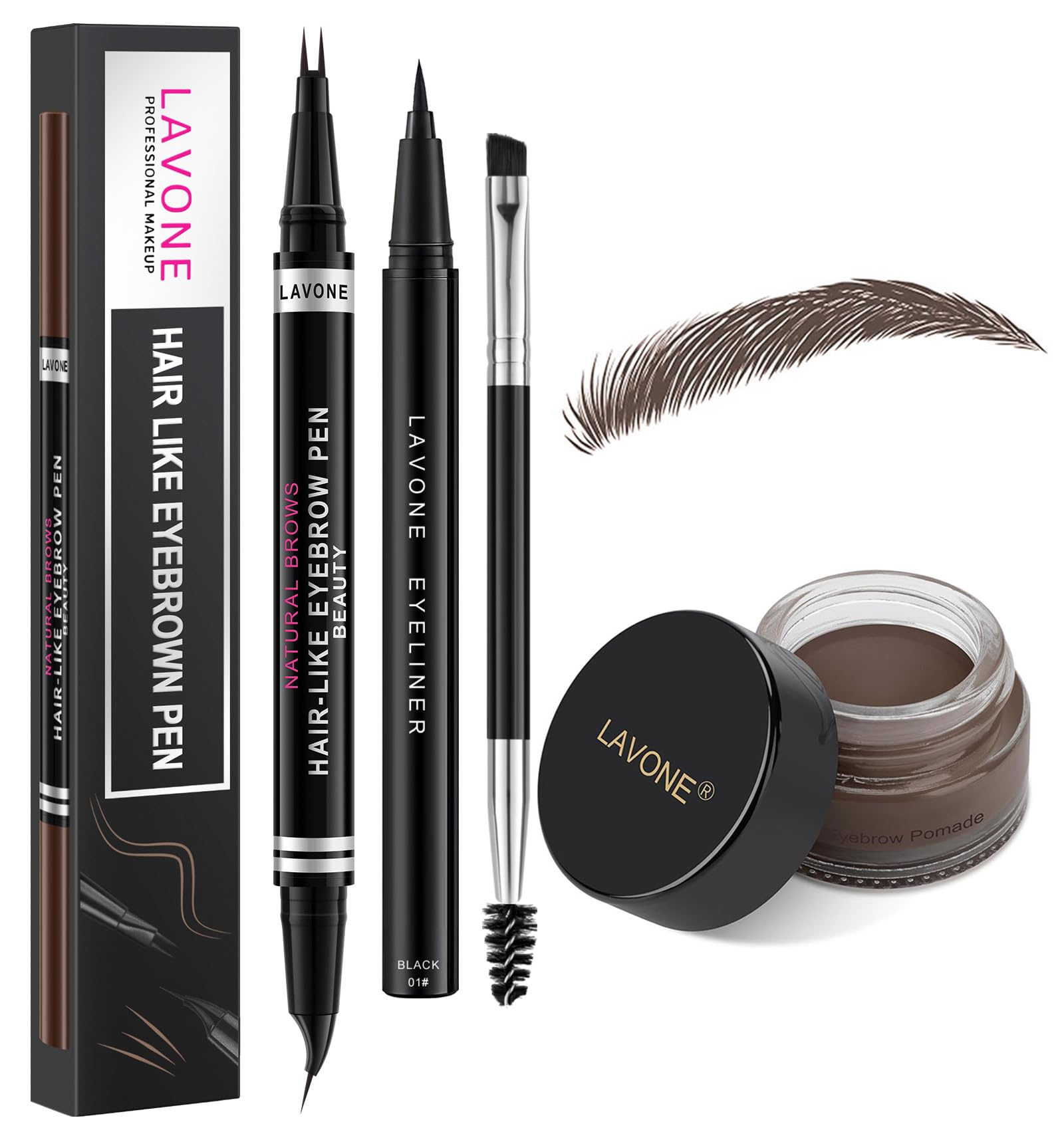 Stylo sourcils LAVONE pour un effet poil realiste et naturel